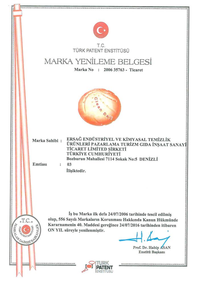 Denizli Valiliği Temizlik ve Kozmetik Ürünleri Kabul Belgesi